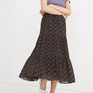 Madewell Georgette Tiered Maxi Skirt - Ditsy Print